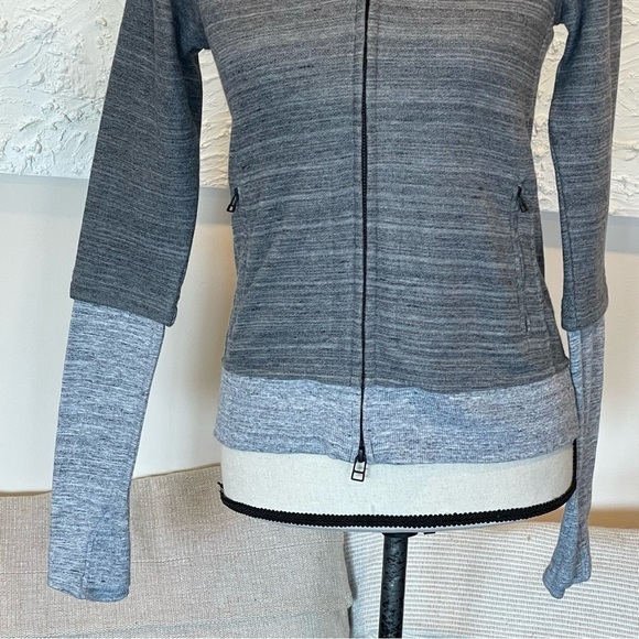 ATHLETA x Derek Lam IOC Women's Zip Up Sweater Thumb Holes Gray Sz XS - Picture 3 of 9